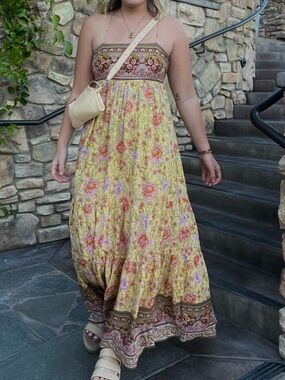 In Bloom Yellow Floral Boho Maxi Dress